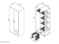 Riidekapp LIMA S-2 valge pilt 3