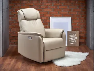 Кресло PARADISE recliner электрический - Кремовый pilt