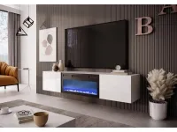 TV стол LIVO RTV-180W-K с электрокамином pilt 3