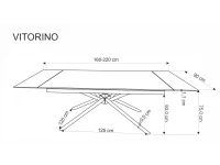 Стол раздвижной VITORINO черный мрамор pilt 10