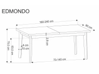 Pikendatav laud EDMONDO naturaalne/must pilt 16