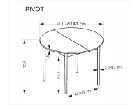 Стол раздвижной PIVOT кашемир pilt 9