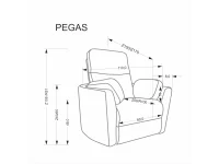 Tugitool PEGAS elektriline recliner - Sinepikollane pilt 9