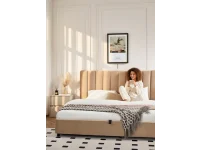 Voodi 160x200 MILANA  tõstemehhanismiga - Beež pilt 3
