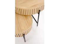 Diivanilaud DANTE kahe komplekt, naturaalne/must pilt 19