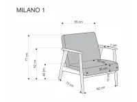 Tugitool MILANO 1S sinine CASTEL 74 / tume pähkel pilt 4
