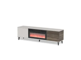 TV-alus RANDOM 2 RTV-K  kaminaga 180 cm, kašmiir / pähkel / must